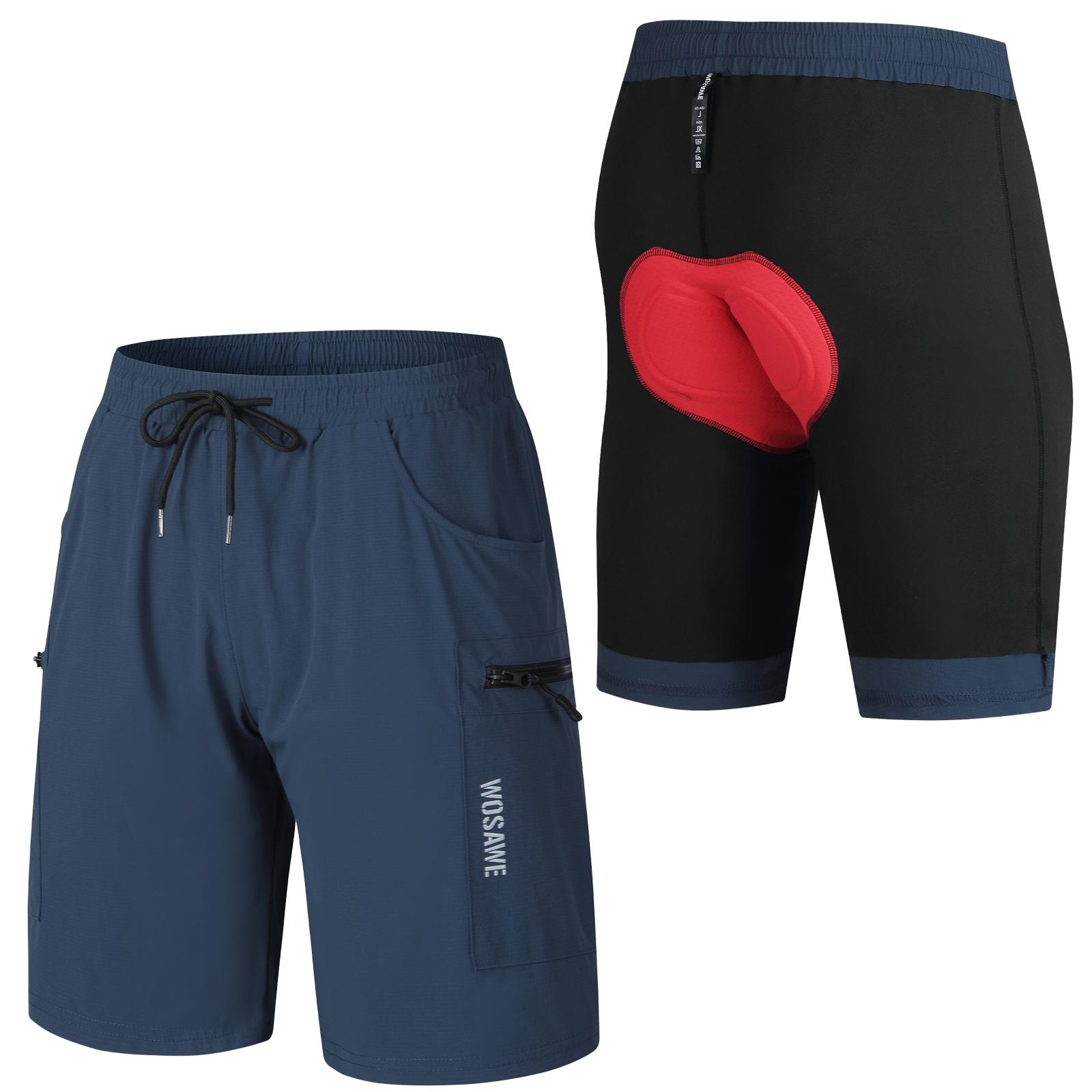 

WOSAWE Унисекс Уличные виды спорта Велоспорт Пеший туризм Дышащие Быстросохнущие Композитные Горные Шорты с Велопамперсом XL синий