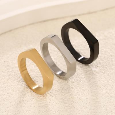 Men Women Ring Stainless Steel Ring Plain Band Ring,Statement Chunky Ring Band Thumb Ring