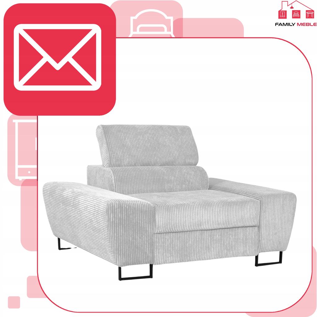 Sessel Savio Wohnzimmer Family Möbel j.grau Cord reg Kopfstütze