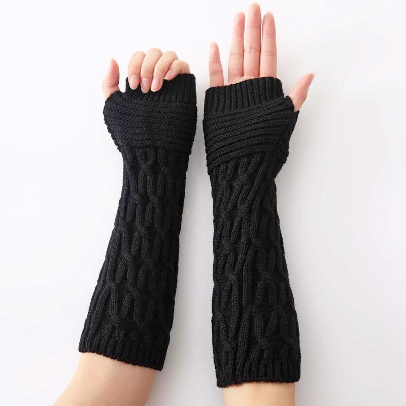 Botvotee Y2k Accessories Sleeves for Women Free Shipping Arm Warmers Winter Warm Knit Fingerless Gloves Half Finger Oversleeve