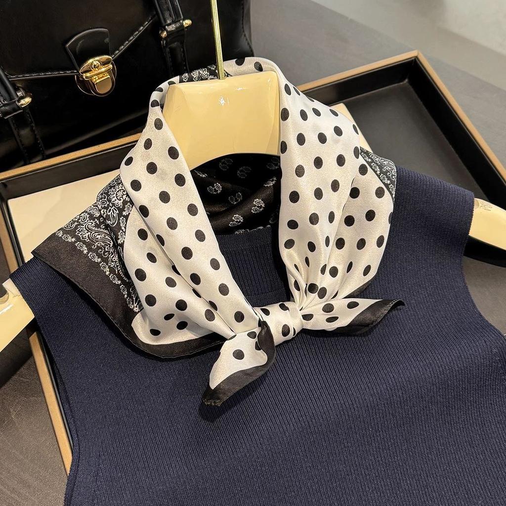 Fashion 100% Real Pure Silk Headscarf Square Scarf For Women Shawl Foulard Hijab Neckerchief Bandana Print Bufanda Echarpe