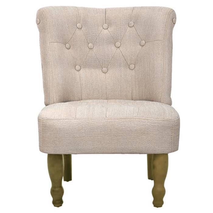 VidaXL Fauteuil de style France Crème Tissu 240286