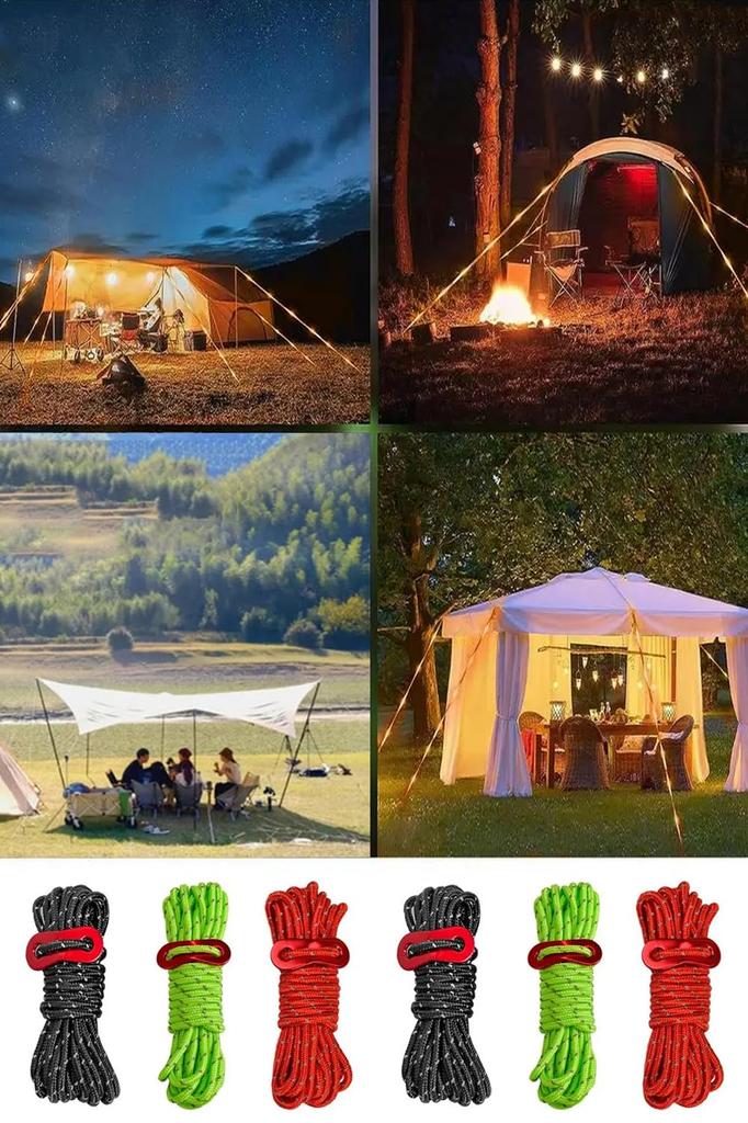 LIKENNY Tent Rope 4mm * 4m Load Capacity 200KG Guy