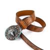 Vintage Design PU Leather Belt Men Punk-Embossed Westerns Denim Belt With Buckle Adjustables Soft Belt 110/115//120/125cm