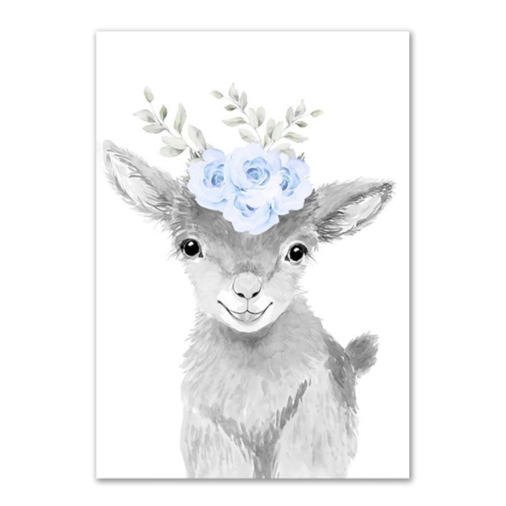 Personalize Baby Name Wall Decoration Painting Customize Nursery Wall Art Poster For Kids Bedroom Deco Animals Canvas Painting