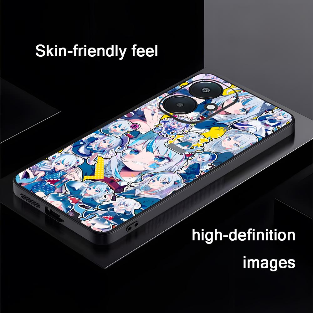 Gawr gura Virtuelle Sängerin Handyhülle Für Xiaomi Redmi 14C 13C 12C Note14 13 12 11 10 Pro Plus S Weiche Schwarze Handyhülle