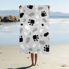 Animal Paw Print Microfiber Beach Towel Absorbent Quick Dry Soft Yoga Swimming Resort Mountain Climbing Towel
