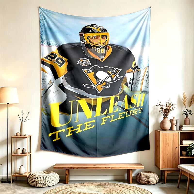 Pittsburgh Penguins (14) Tapiserie Vhodná Pro Dekoraci Domů Kolejí A Ložnic Měkká Na Dotek A Perfektní Dárek Pro Přátele A Rodinu