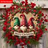 Christmas Wooden Sign with Gnomes Pattern - Navidad Wooden Sign for Christmas Tree, Front Door Decor - Ideal Christmas Decoration