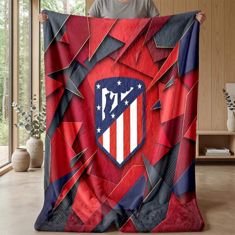Atletico Madrid Theme blanket Soft Flannel Blanket Plush Throw Blanket Cozy Sofa Bed Blanket for Home Decor