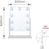 Hollywood Vanity Mirror with LightsTabletop Makeup Mirror with 9 LED Lights Smart Touch Control 3 Colors Light 360Rotation Deta