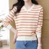 NaVaVa Men Casual STriped V Neck Long sleeVe KniT T shirT Nk2770