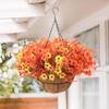 Hängender Herbst-Kunstblumenkorb UV-beständig Außen Garten Hof Terrasse Veranda