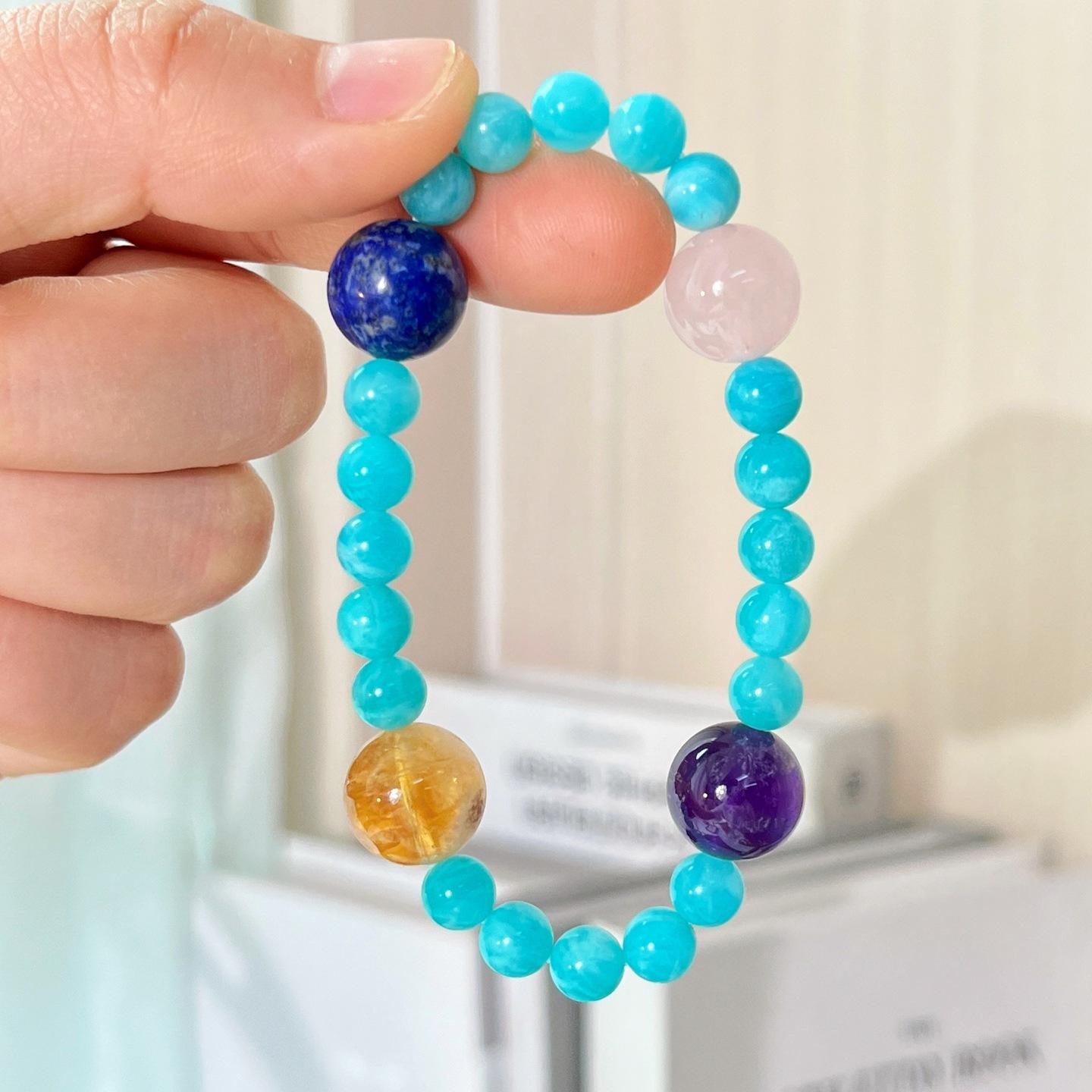 High Quality Natural Tianhe Stone Lapis Lazuli Citrine Amethyst Bracelet Bracelet