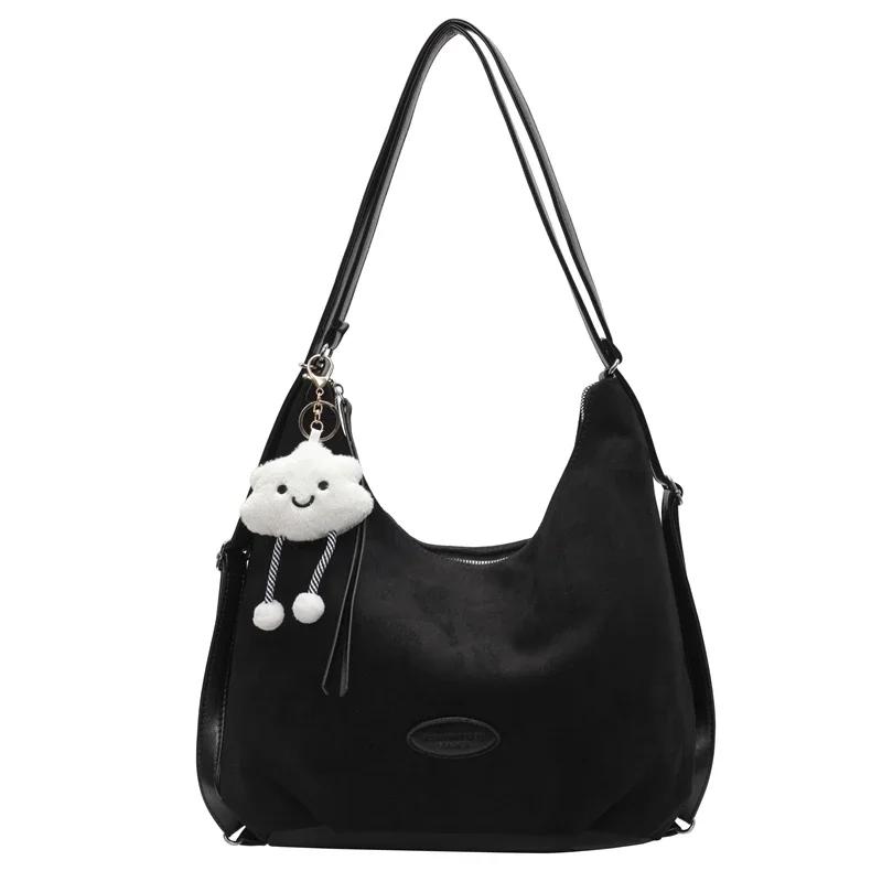 

Большая вместительная сумка-тоут из замши для женщин, новая осенне-зимняя ретро-сумка, универсальная многофункциональная сумка через плечо