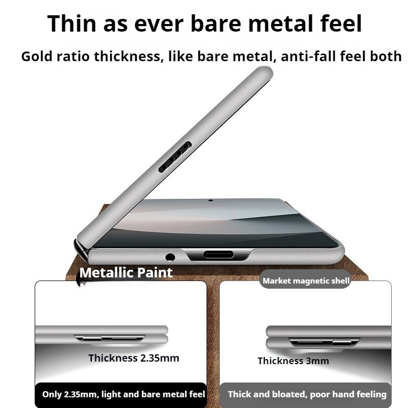 For Magsafe Metal Paint Plating Magnetic Frosted Case For Samsung Z Fold 7 6 5 4 3 ZFlip 7 6 5 4 3 Wireless Charge Slim PC Cover
