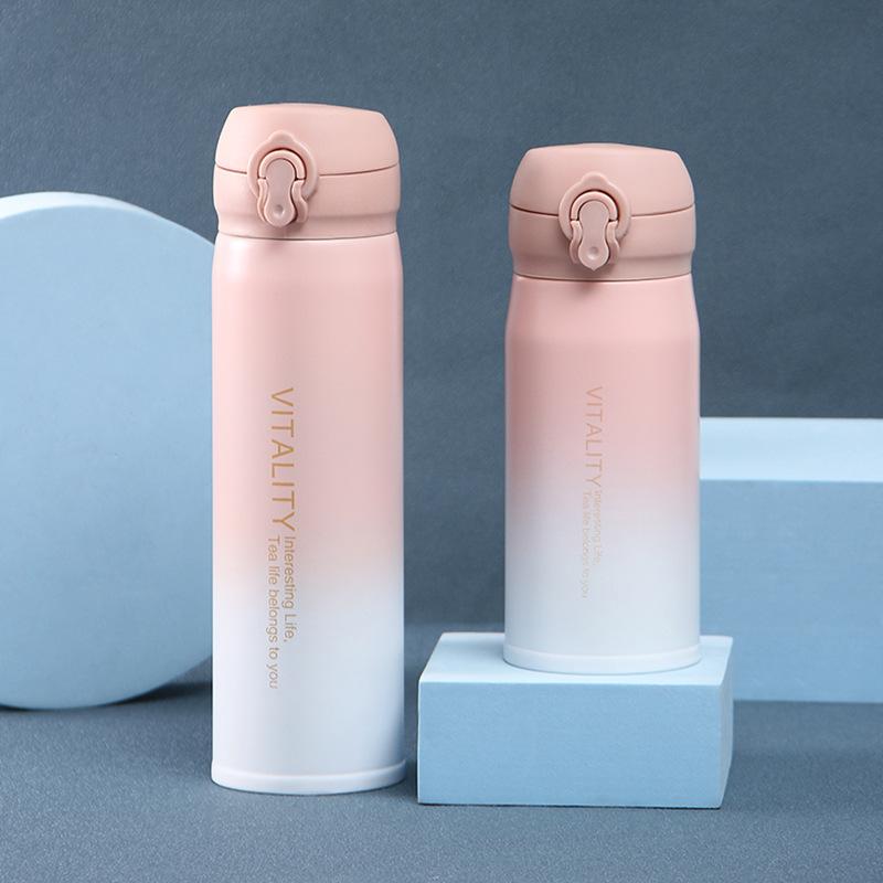 New Steel Thermos Cup Creative Gradient Color Jump Cup Handy Outdoor Water Cup Gift Cup Durable Durable Useful