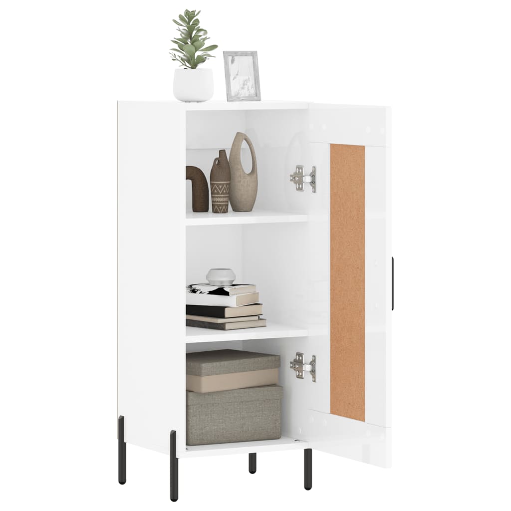 vidaXL Sideboard Hochglanz-Weiß 34,5x34x90 cm Holzwerkstoff