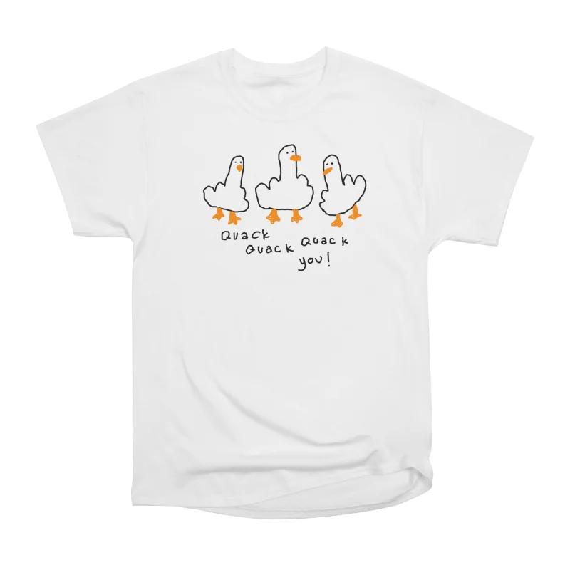 

Мужские повседневные рубашки с коротким рукавом QUACK YOU Белые футболки Оверсайз футболки S белый