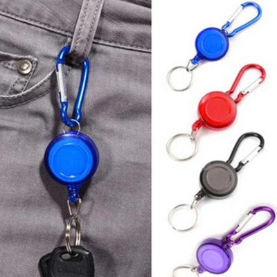 2026 1pc Retractable Pull Badge Reel ID Lanyard Name Tag Card Badge Holder Reels ABS Plastic Key Ring Chain Clips