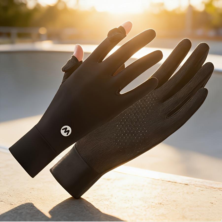Summer Cycling Gloves Breathable Sun Protection Ice Silk Riding Gloves Non-Slip Flip Top Touchscreen Driving Fishing Gloves