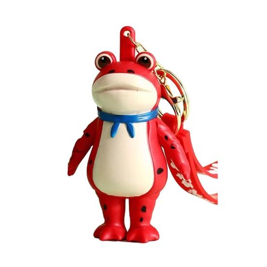 

1/2Pcs Frog Keychain Decor Cartoon Backpack Purse Charm Realistic Frog Texture красный