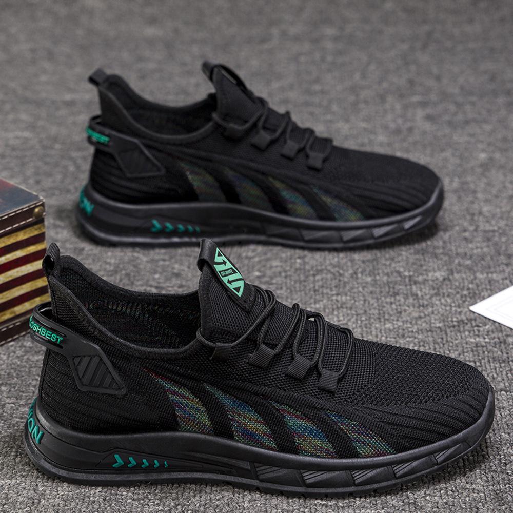 Übergröße Herrenschuhe Frühling Fliegenstrick Mesh atmungsaktive Sport- und Freizeitschuhe Plateau Modeschuhe Herren