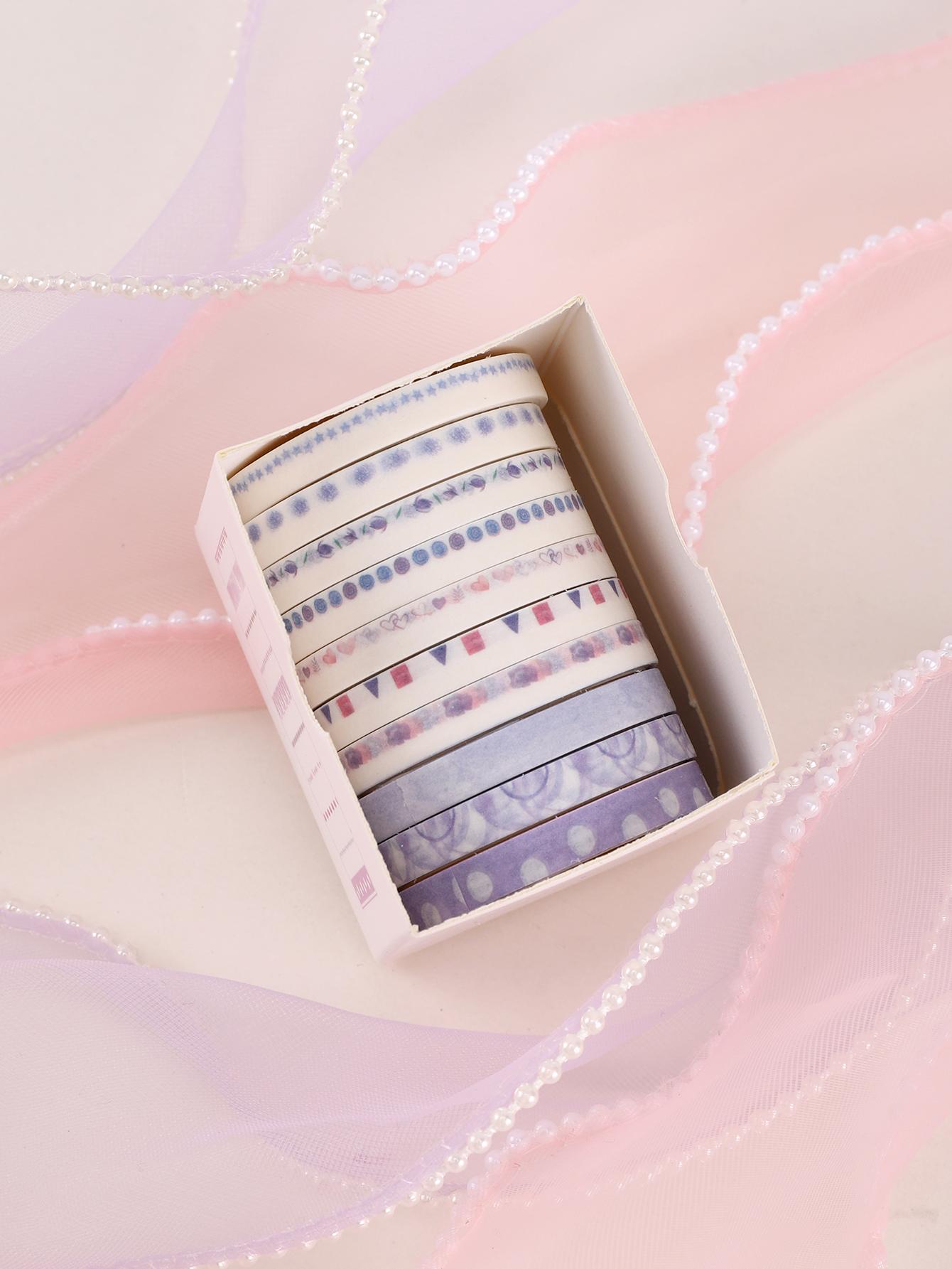 

10rolls/Box Dividing Line Washi Tape Set Masking Tape For Journaling, Scrapbooking And Notebooks Cute Stationery Washi Tape