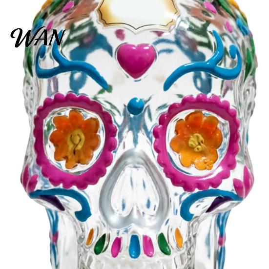 Whisky-Liebhaber Geschenk Totenkopf-Form Glas Karaffe, 350ml Spirituosenflasche mit Stopfen, Stilvolle Präsentation 3D Gothic Hausbar Dekoration, Einzigartig für Männer Dekoration