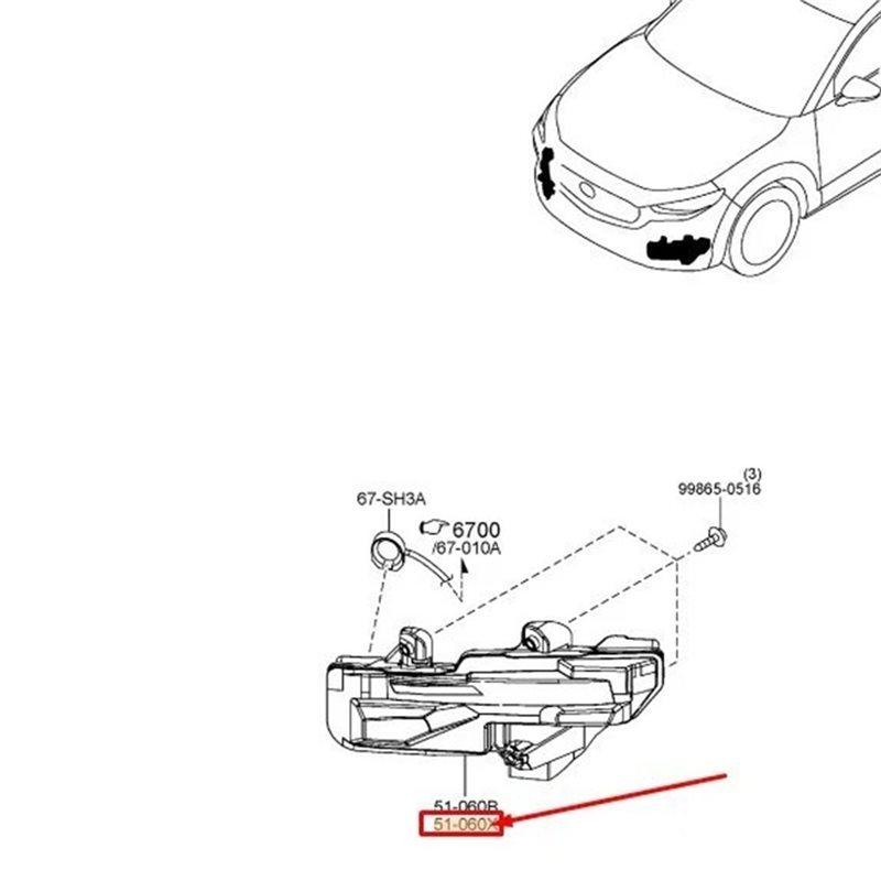 For Mazda Cx-30 - LED Front Headlight Turn Signal Lamp Replacement Part Left DFR551070