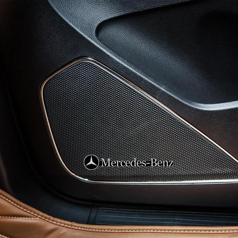 GLC 4 szt. 3D aluminiowa naklejka z emblematem głośnika stereo dla Mercedes Benz Klasa B/C/E/S Klasa A C200L GLC GLK CLA GLA