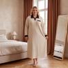 Plus Size Womens Long Sleeve Nightgown Fall Winter Warm Knit Loungewear With Pockets