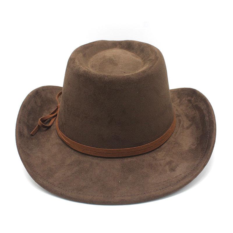 Suede Top Hat Brown Black Men'S Jazz Hat European And American Autumn And Winter Hat