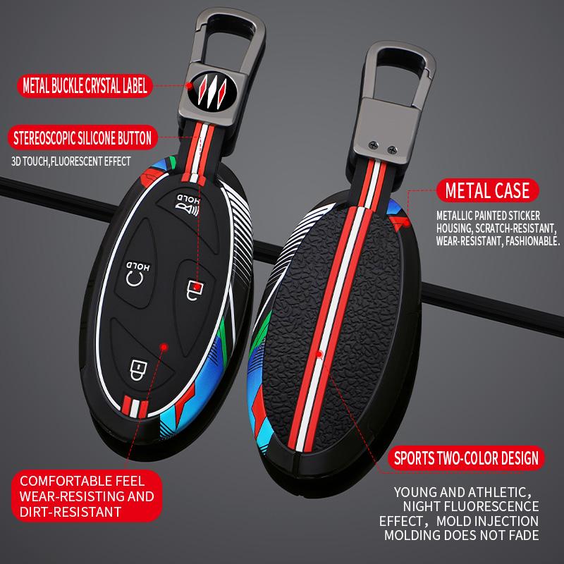Zinc Alloy + Silicone Car Key Case Cover Shell For Hyundai Kona Ev Grandeur Gn7 Ioniq 6   Remote Key Protect 5 7 Buttons
