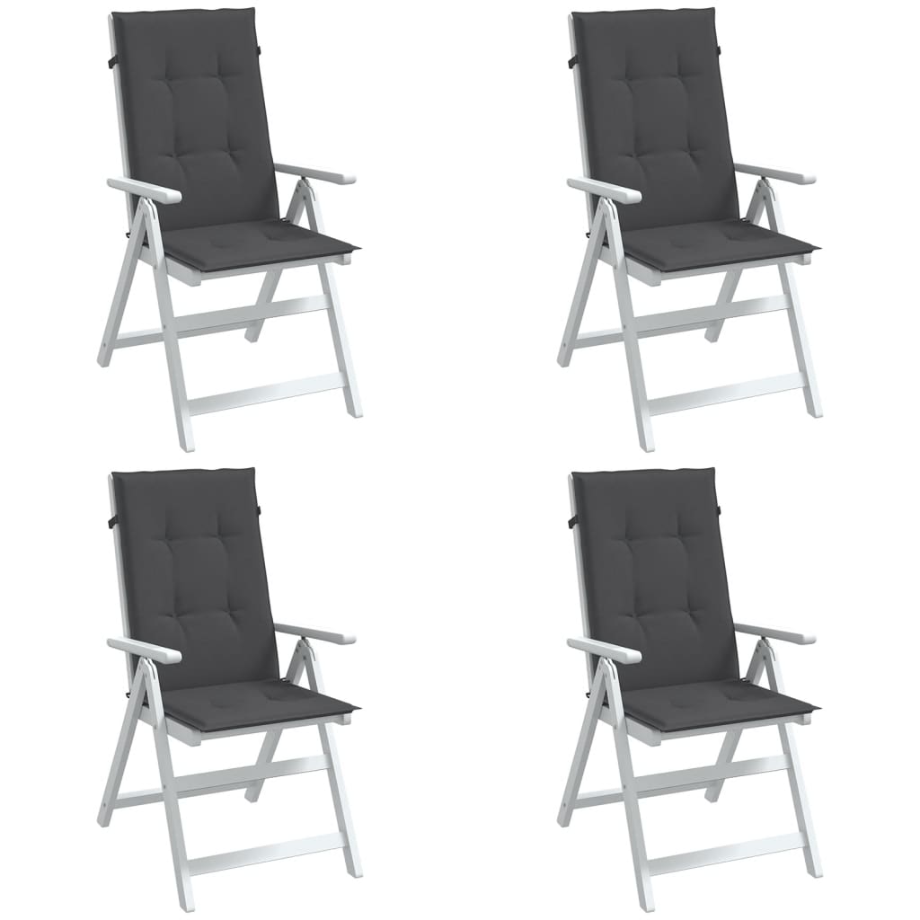 High Back Cushions 4 Pcs. Melange Anthracite 120 X 50 X 4 Cm Fabric
