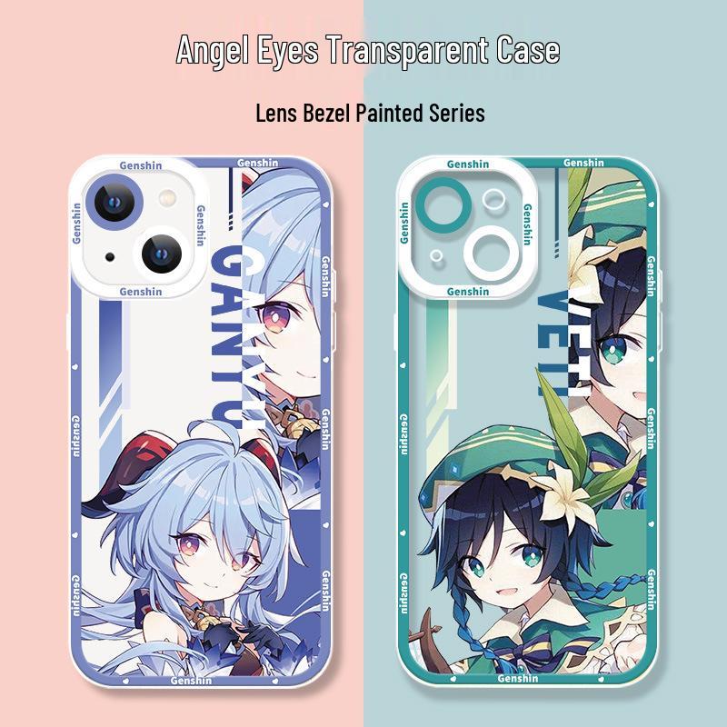 Genshin Impact iPhone 17 Case - Cartoon Venti & Klee Design for Apple 16/15