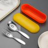 Silver Spoon Fork Set Rabbit Kids Tableware Mini Cutlery Set  for Children Student Office