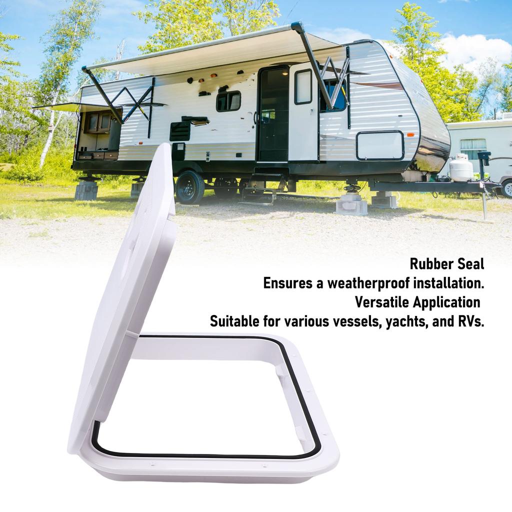 Marine Deck Access Hatch 17.3x12.4in 180° Openning Heavy Duty Non Slip Rectangular Boat Deck Hatch Lid Marine Deck Access Hatch