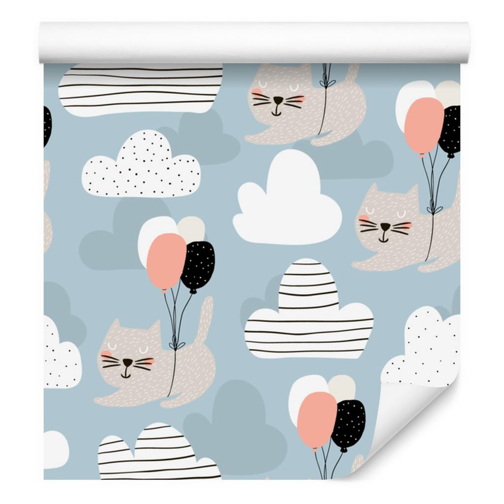 Kittens and Balloons Wallpaper for Living Room and Bedroom 50x1000