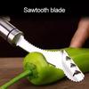 2Pcs Chili Pepper Core Remover Spiral Tooth Descaling Machine Easy Grip Kitchen Cutter Slicer for Peppers Cucumbers Bitter Melon