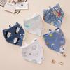 Pure Cotton Baby Drool Bib: Double-Layer Triangle Scarf with Snap Closure, Anti-Spit Up for Newborns