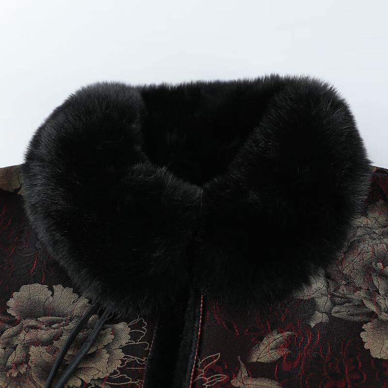 Yalu Damen Plüschgefütterter Wintermantel im chinesischen Stil