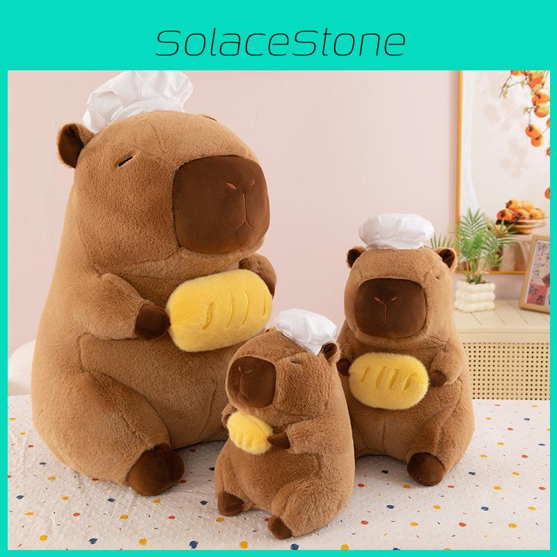 Plush Capybara Cartoon Toy Chef Bread Filling Doll Restaurant Decoration Doll