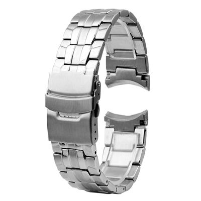 Classic 22mm Stainless Steel Watchband For Casio EF-550 EF-524 Silver Strap Deployment Buckle Bracelet Metal Belt Men's Watch Chain