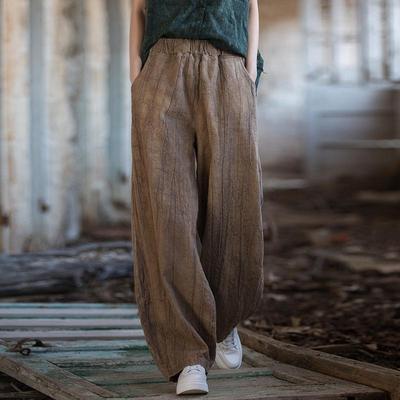 Damen Baumwolle Leinen Batik Ramie Laternenhose: Lässig, vielseitig und im Used-Look für einen einzigartigen literarischen Stil.