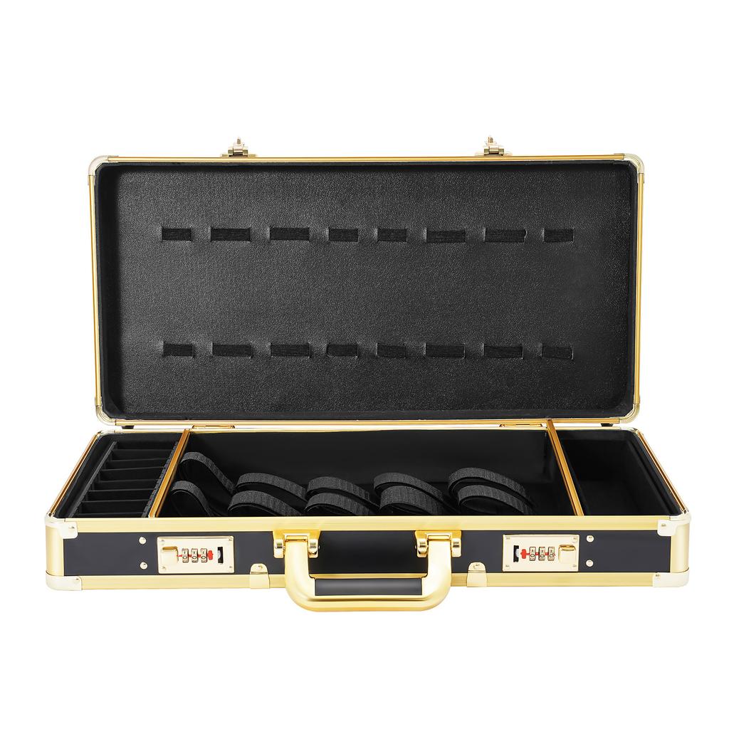 Lockable Aluminum Barber Case, Professional Stylist Organizer with 3-Digit Lock for Hairstylist, Makeup, Pet Groomer Tools