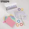 WTEMPO Grid/Horizontal Line Note Papers with Desktop Storage Box Index Card/Classification Label Colored Plastic Ring Back-to-school Season Stationery