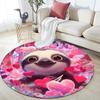 Cartoon Sloth Pattern Round rug,Carpet Rug for Living Room Bedroom  Playroom ,Non-slip Floor Mat,Holiday Gifts and Birthday Gifts.