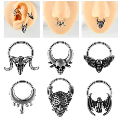 Pack of 2 Stainless Steel Septum Rings Fashion Body Jewelry Nose and Ear Piercing Jewelry Fashion Accessory for Daily