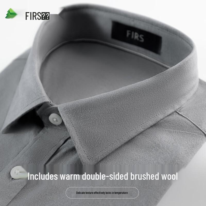 Мужская рубашка FIRS с длинным рукавом из смесовой шерсти, ворсованная 40